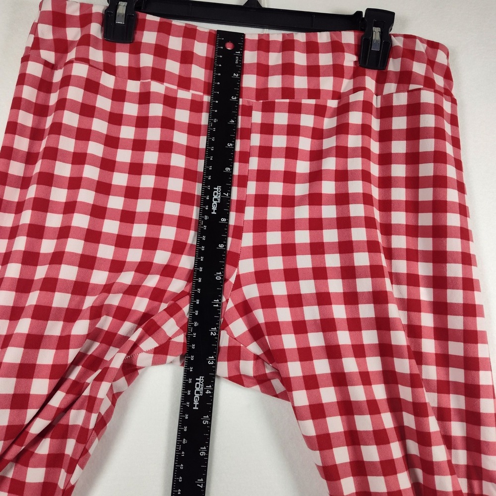 Way to Celebrate Patriotic Red White Gingham Check Leggings XXL 20 Capri Cropped - Picture 6 of 10